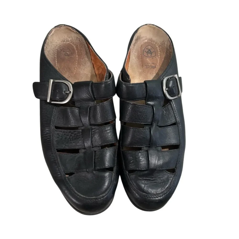 Ariat Sandals  Size 9 Leather  Mule Black